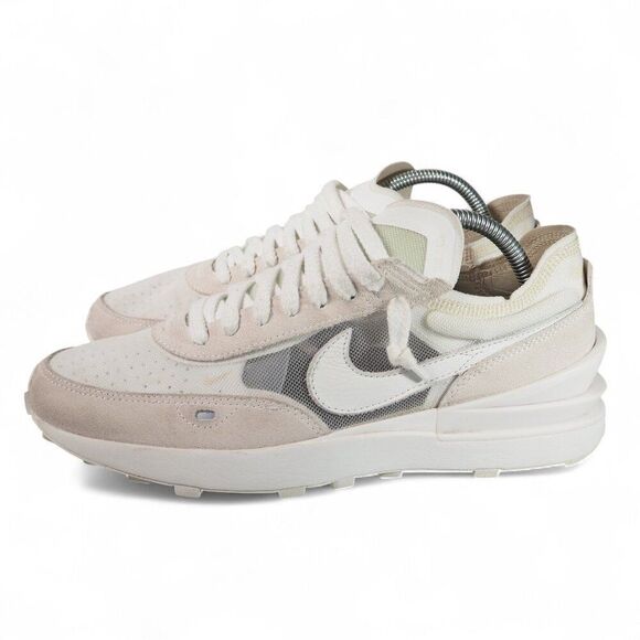 Nike by You Waffle One Casual Sneakers Women's 10 White / Off White DJ0976-991 - Picture 2 of 11